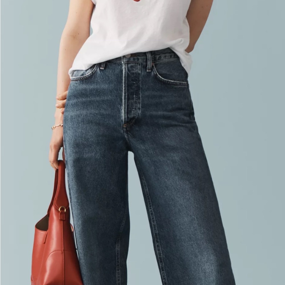 NWT AGOLDE Dame High-Rise Wide-Leg Jeans